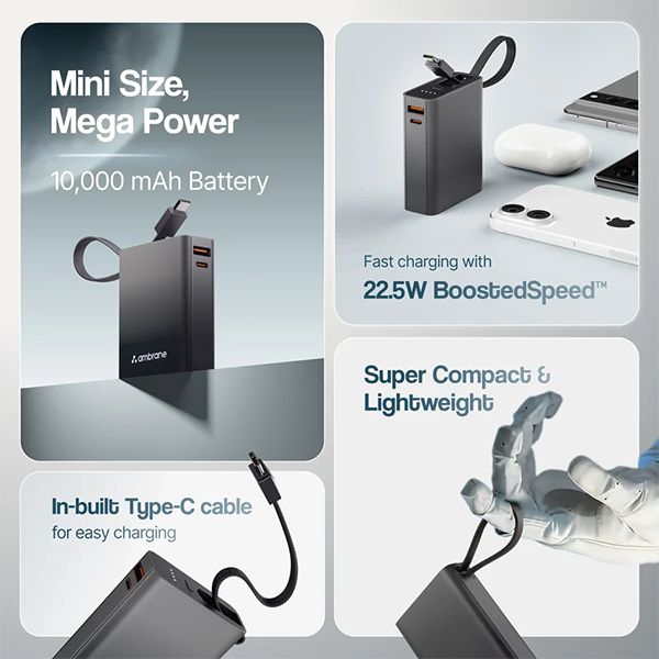 Ambrane MiniCharge 11 10000mAh Power Bank