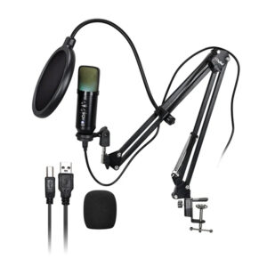 Digitek (DM 401) RGB USB Condenser Microphone Kit with BoomArm