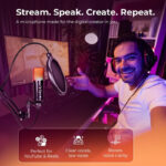Digitek (DM 401) RGB USB Condenser Microphone Kit with BoomArm