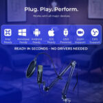 Digitek (DM 401) RGB USB Condenser Microphone Kit with BoomArm