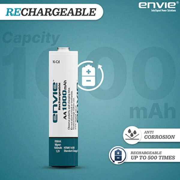 Digitek ENVIE 1000mAh AA Rechargeable Batteries - Pack Of 4