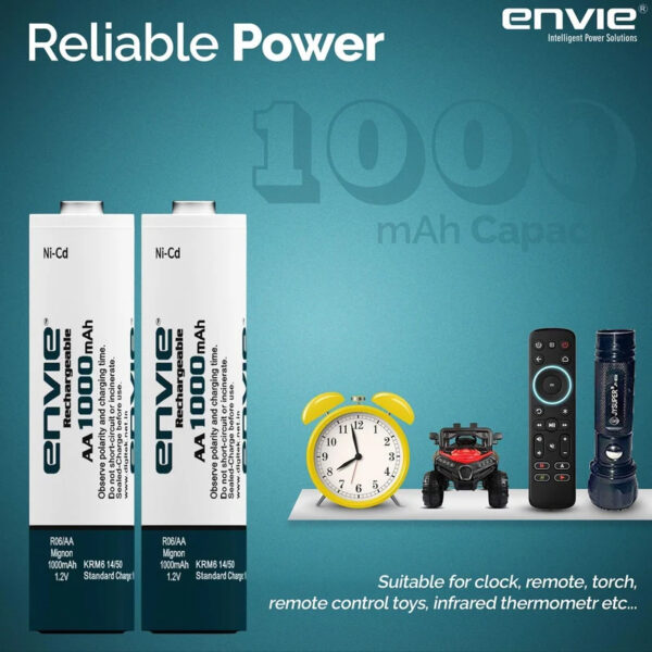 Digitek ENVIE 1000mAh AA Rechargeable Batteries - Pack Of 4