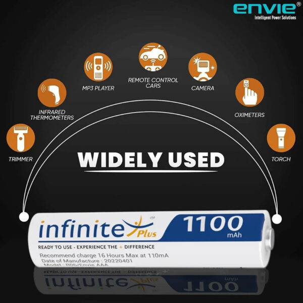 Digitek ENVIE 1100mAh AAA Rechargeable Batteries - Pack of 2