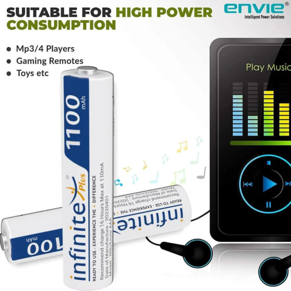 Digitek ENVIE 1100mAh AAA Rechargeable Batteries - Pack of 2