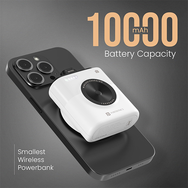 Portronics Moji 10K Smallest Wireless Power Bank