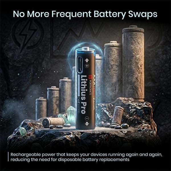 Portronics AAA Lithius Pro Rechargeable Batteries