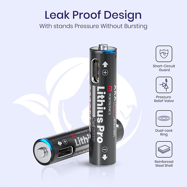 Portronics AAA Lithius Pro Rechargeable Batteries