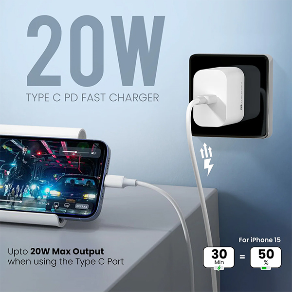 Portronics Adapto 20C Type C Power Adapter
