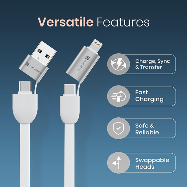 Portronics Keylink 4 in 1 Charging Cable