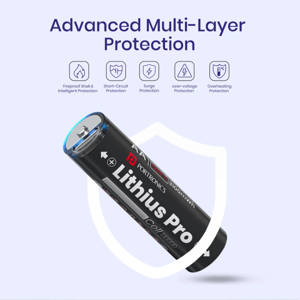 Portronics Lithius Pro AA Rechargeable Batteries