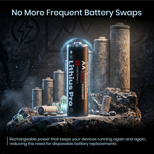 Portronics Lithius Pro AA Rechargeable Batteries