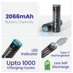 Portronics Lithius Pro AA Rechargeable Batteries