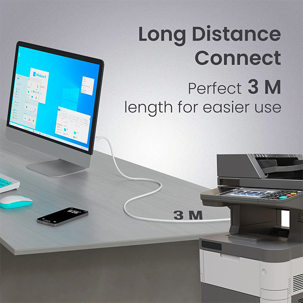 Portronics Printlink 3 USB A To USB B Printer Cable
