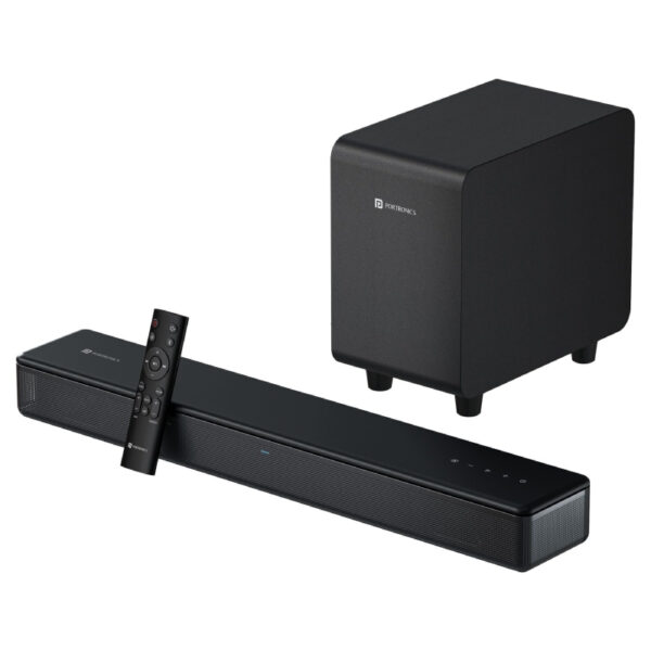 Portronics Sound Slick X 250W Bluetooth Soundbar with Wired Subwoofer Portronics Sound Slick X 250W Bluetooth Soundbar with Wired Subwoofer