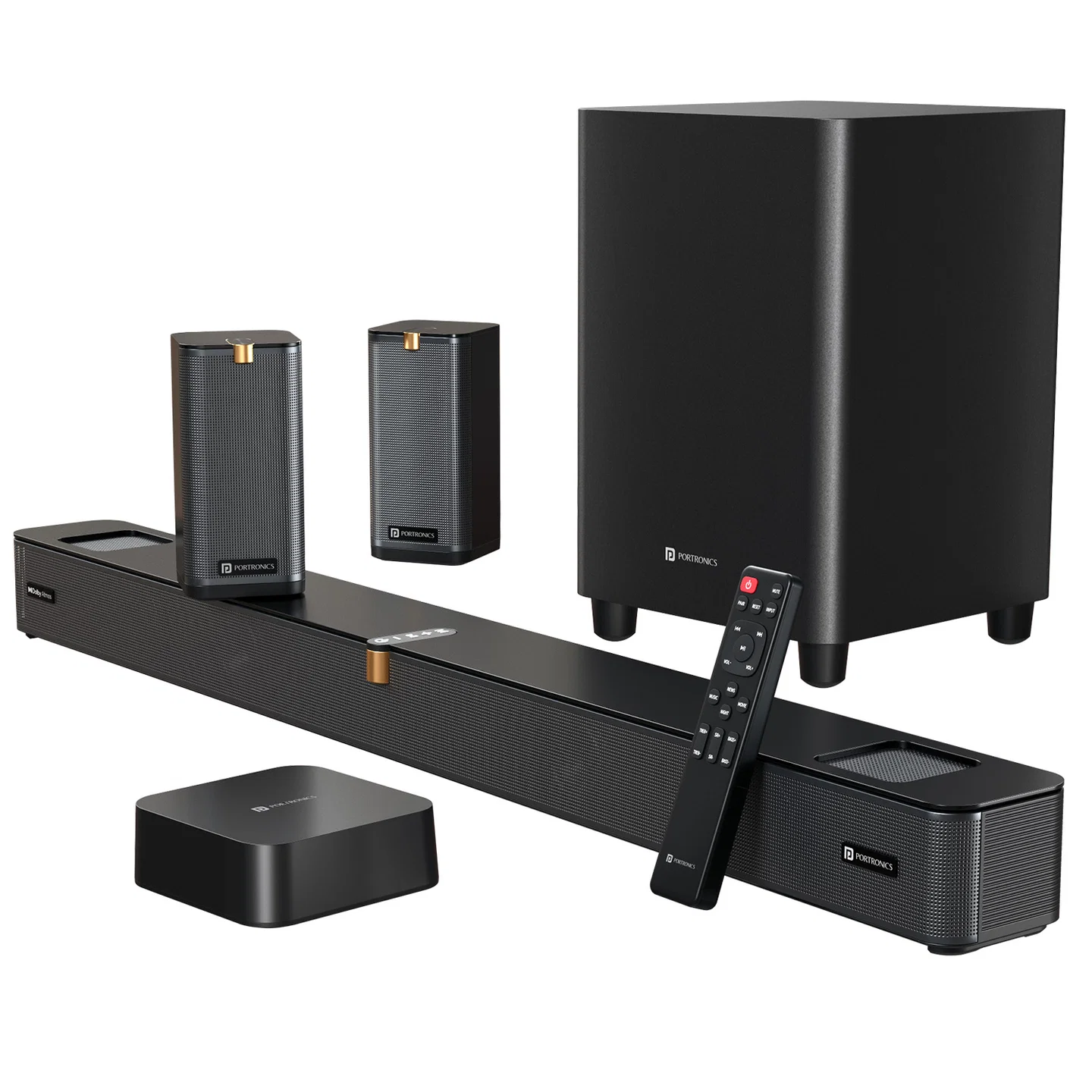 Portronics Sound Slick X1 600W Channel Soundbar with Wireless Satellite Speaker