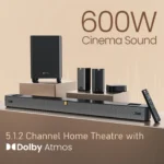 Portronics Sound Slick X1 600W 5.1.2 Channel Soundbar with Wireless Satellite Speaker