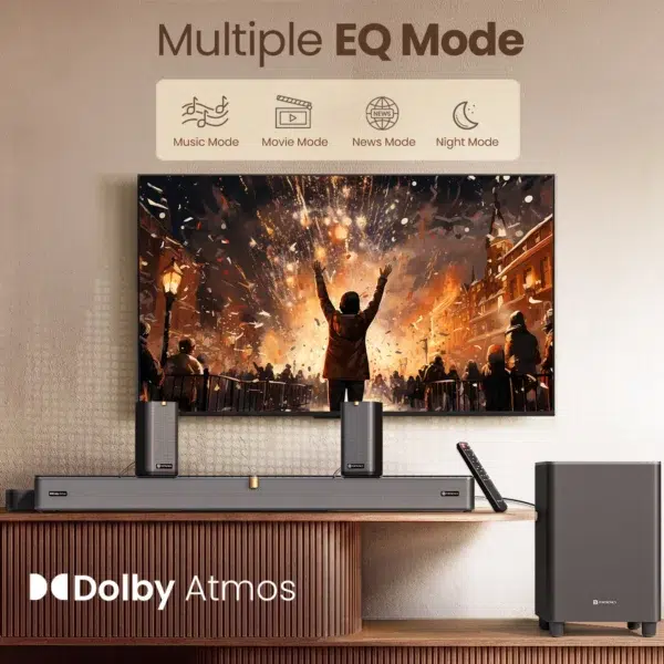 Portronics Sound Slick X1 600W 5.1.2 Channel Soundbar with Wireless Satellite Speaker