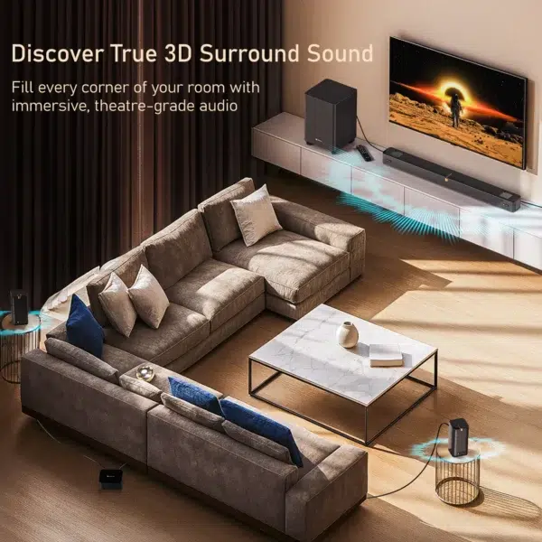 Portronics Sound Slick X1 600W 5.1.2 Channel Soundbar with Wireless Satellite Speaker