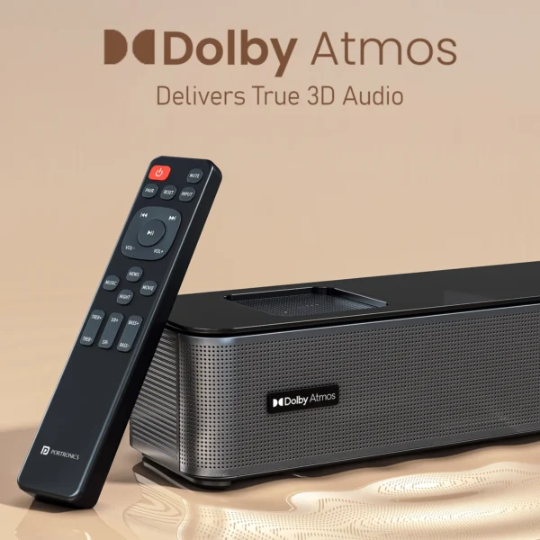 Portronics Sound Slick X1 600W 5.1.2 Channel Soundbar with Wireless Satellite Speaker