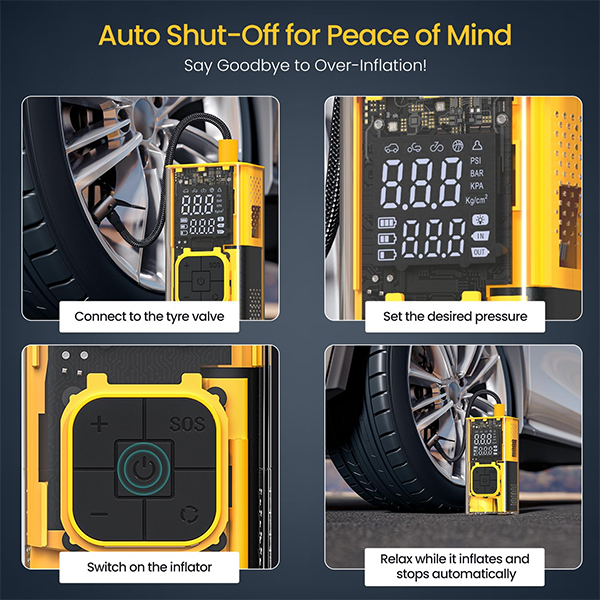 Portronics Vayu 3T Transparent Tyre Inflator
