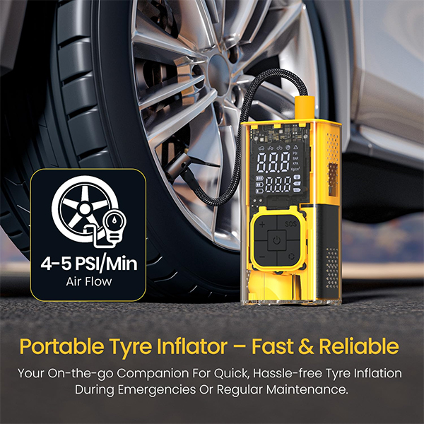 Portronics Vayu 3T Transparent Tyre Inflator