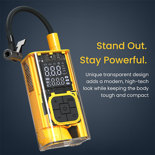 Portronics Vayu 3T Transparent Tyre Inflator