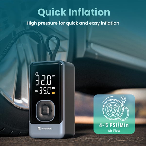 Portronics Vayu 8.0 Digital Tyre Inflator