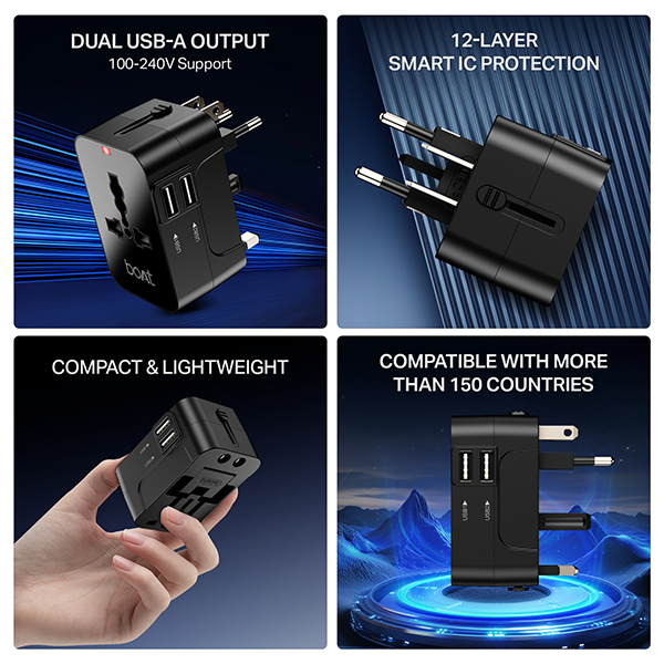 boAt Universal Adapter C10 Travel Adapter