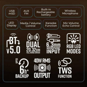 Zebronics Zeb Thump 501 40W Bleutooth Party Speaker